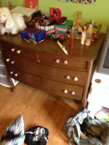 (Before) Striped Dresser Makeover - by Restoration Redoux