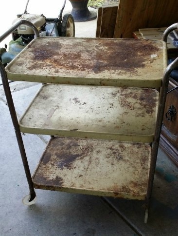 (Before) Rusty to Snazzy Bar Cart Makeover - by Addison Meadows Lane