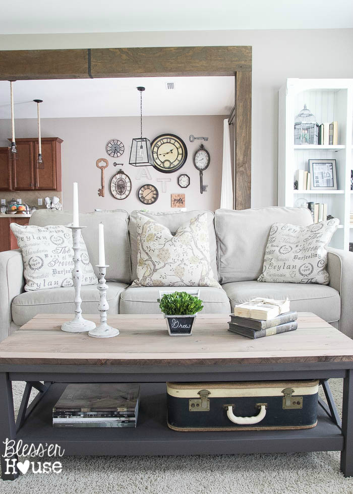 Rustic Industrial Coffee Table Makeover - by Bless'er House