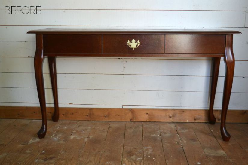 (Before) Planked Console Table Makeover - by DIY Passion