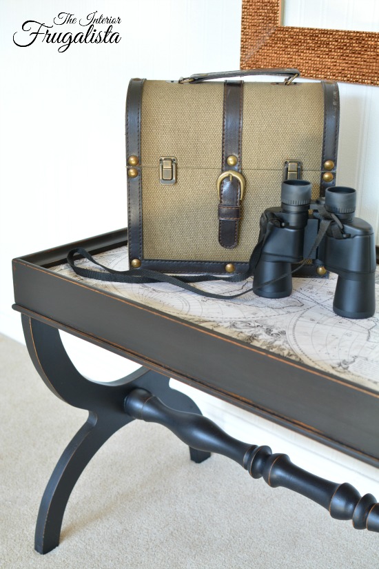 Decoupage Map Table Makeover - by The Interior Frugalista