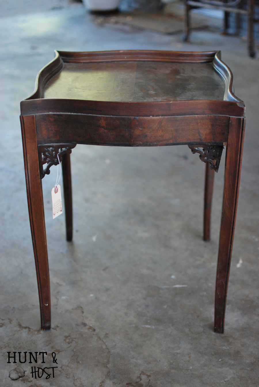 (Before) Side table makeover with painted Union Jack - by Hunt and Host