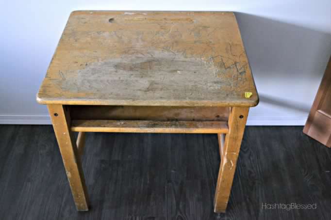(Before) Vintage School Desk Makeover - by HashtagBlessed