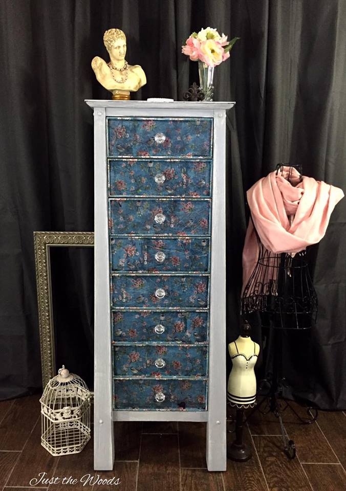 Floral Feminine Lingerie Chest Makeover - by Just the Woods