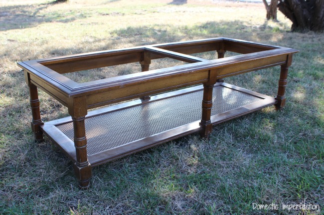 (Before) Coffee Table to DIY Lego Table - by Domestic Imperfection