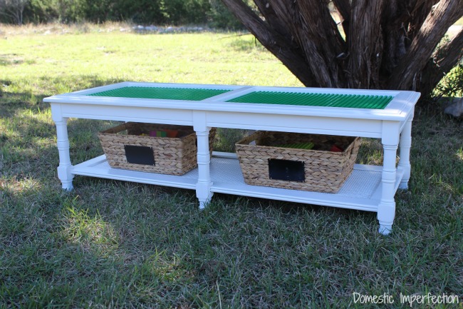Coffee Table to DIY Lego Table - by Domestic Imperfection