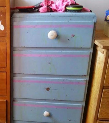 (Before) Numbered Mint Dresser Makeover - by The Painted Poppy Studio