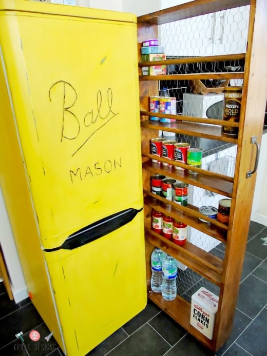 DIY Painted Fridge Makeover - by Grillo Designs