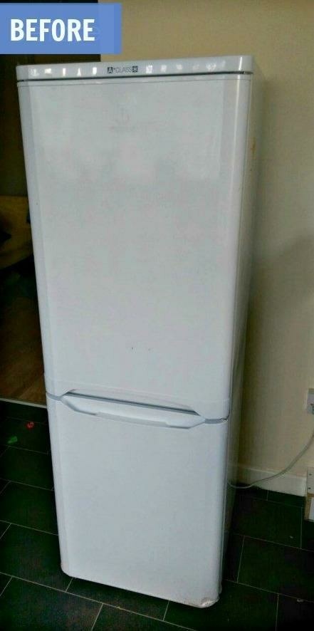 (Before) DIY Painted Fridge Makeover - by Grillo Designs