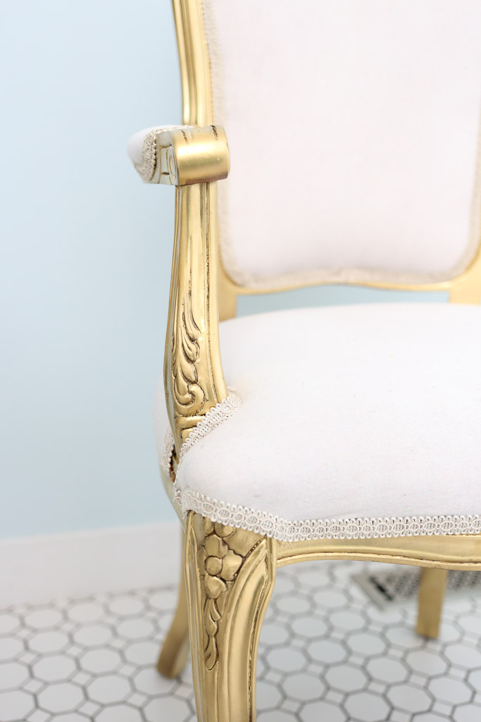 Glamorous Gilded French Chair Makeover - by This Mamas Dance