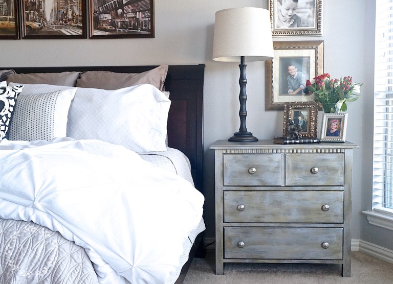 Metallic Nightstand Makeover by Lost & Found Decor
