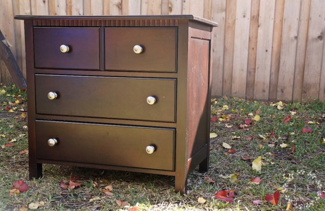 (Before) Metallic Nightstand Makeover by Lost & Found Decor