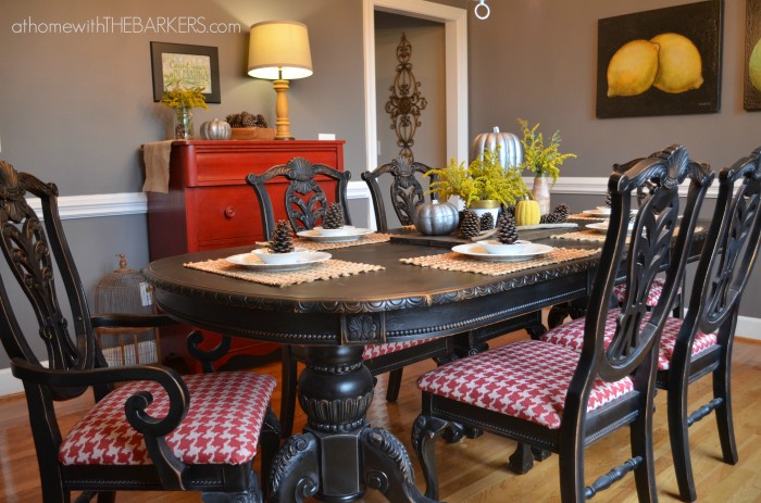 Dramatic Dining Set Makeover - by At Home With The Barkers