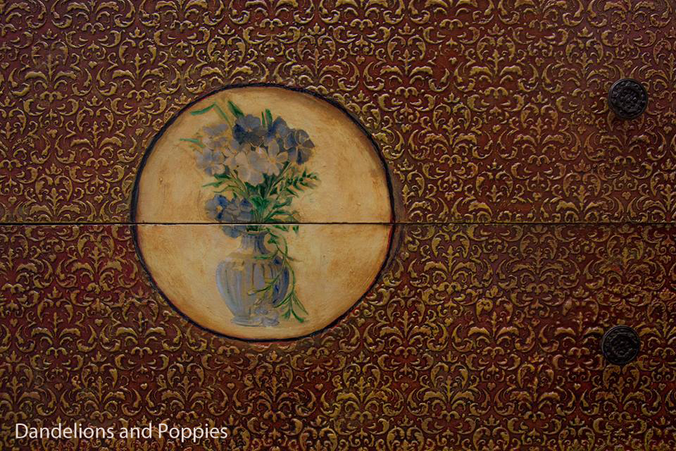 Adding Texture and Art to a Vintage Dresser - by Dandelions and Poppies