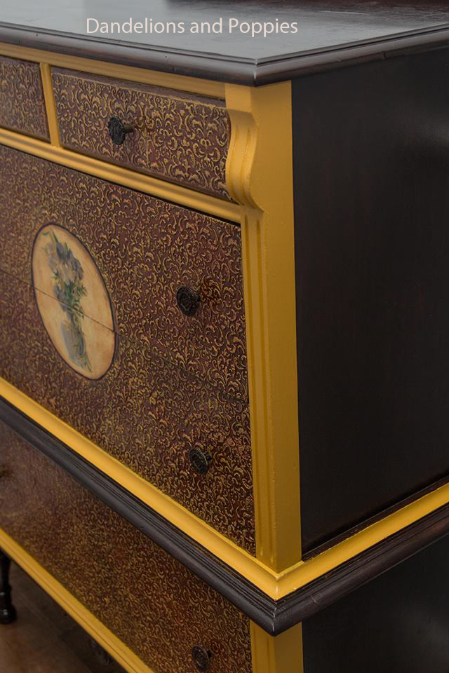 Adding Texture and Art to a Vintage Dresser - by Dandelions and Poppies