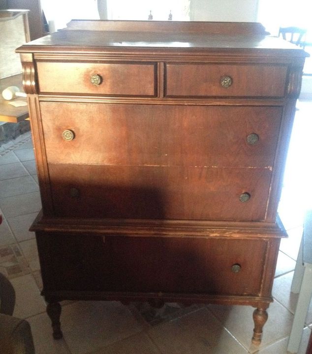 (Before) Adding Texture and Art to a Vintage Dresser - by Dandelions and Poppies