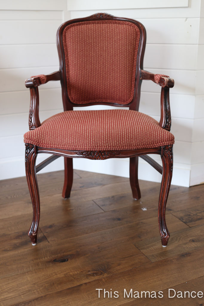 (Before) Glamorous Gilded French Chair Makeover - by This Mamas Dance