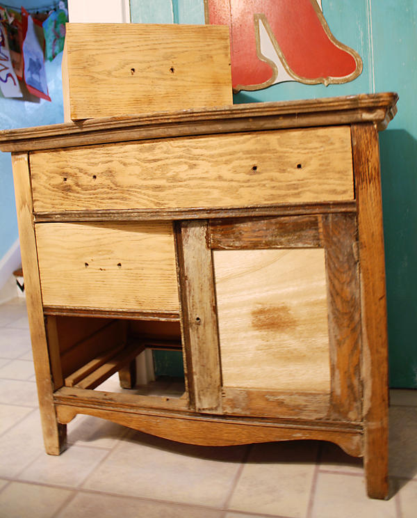 (Before) Denim-look stained sideboard by Robb Restyle - DIY Furniture Makeovers