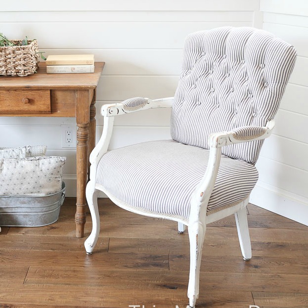 Tufted Ticking Chair