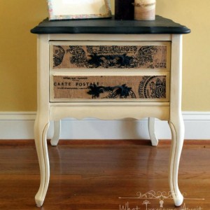 Burlap Bedside Table
