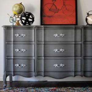 Gray Glazed Dresser Makeover