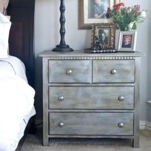Metallic Nightstand Makeover